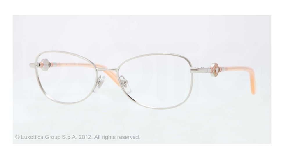 Versace VE1214 Single Vision Prescription Eyeglasses 1000-52 - Silver Frame, Demo Lens Lenses