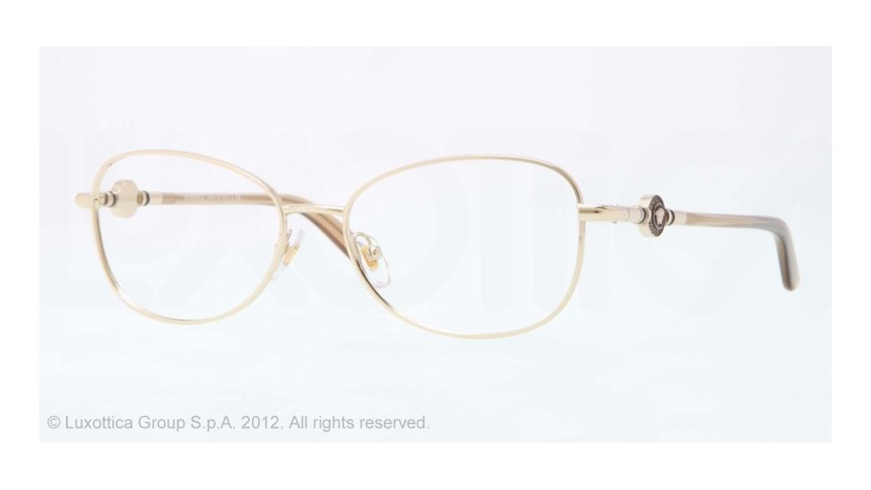 Versace VE1214 Single Vision Prescription Eyeglasses 1252-52 - Pale Gold Frame, Demo Lens Lenses