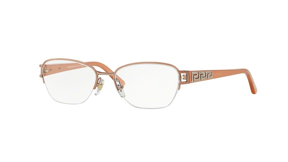 Versace VE1215B Progressive Prescription Eyeglasses 1052-51 - Copper Frame, Demo Lens Lenses
