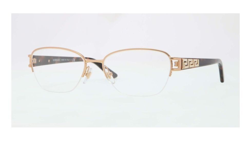 Versace VE1215B Progressive Prescription Eyeglasses 1329-51 - Matte Gold Frame, Demo Lens Lenses
