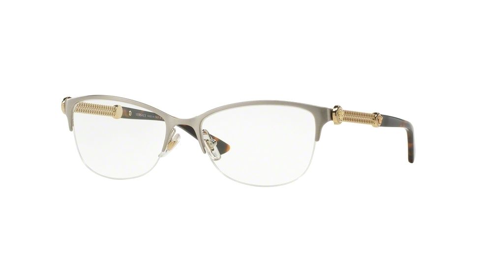 Versace VE1228 Bifocal Prescription Eyeglasses 1266-53 - Brushed Silver Frame