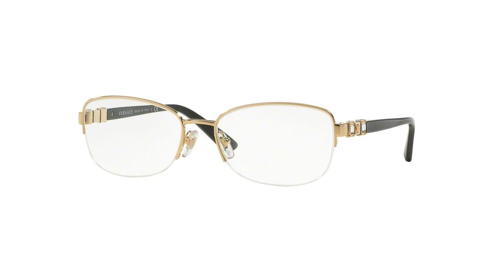 Versace VE1230B Eyeglass Frames 1002-52 - Gold Frame