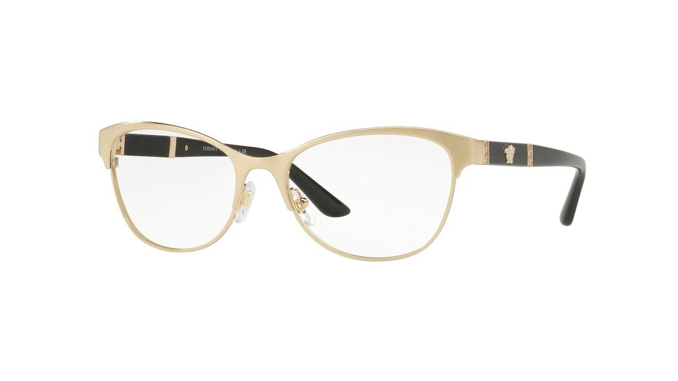Versace VE1233Q Eyeglass Frames 1339-53 - Brushed Pale Gold Frame