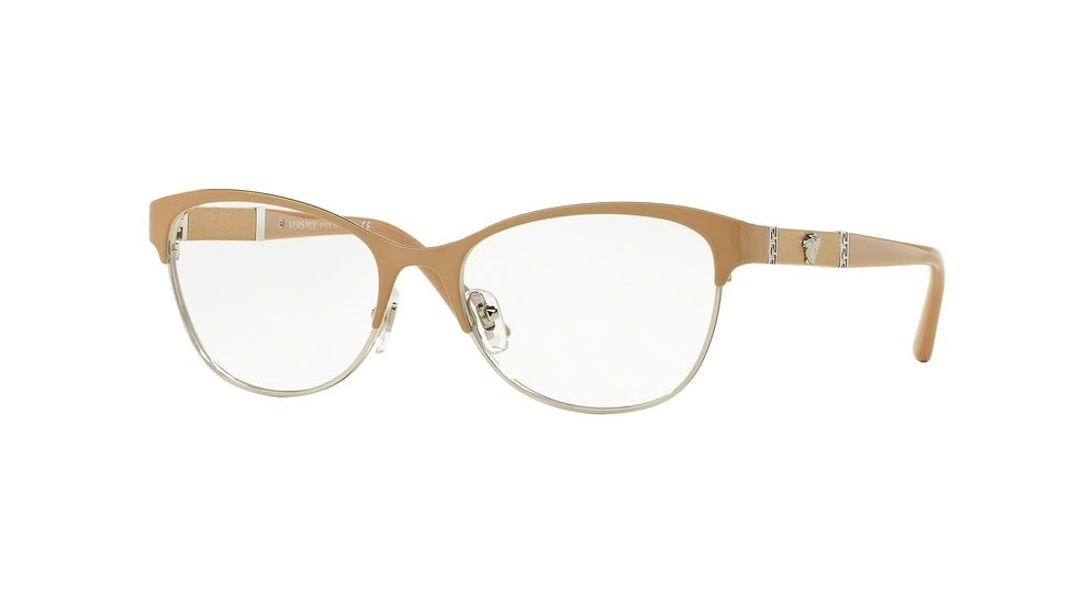 Versace VE1233Q Eyeglass Frames 1367-53 - Beige/silver Frame