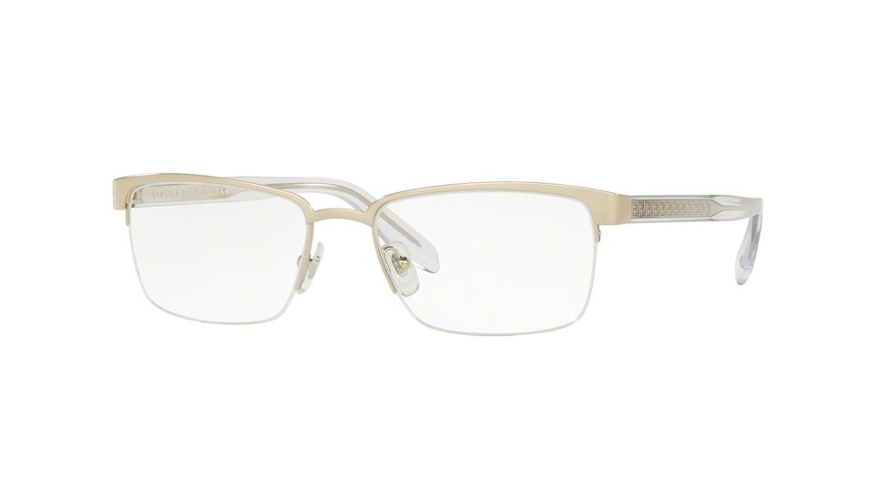 Versace VE1241 Single Vision Prescription Eyeglasses 1252-54 - Pale Gold Frame