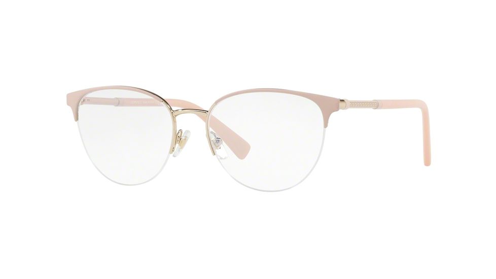 Versace VE1247 Eyeglass Frames 1407-52 - Matte Pink/pale Gold Frame