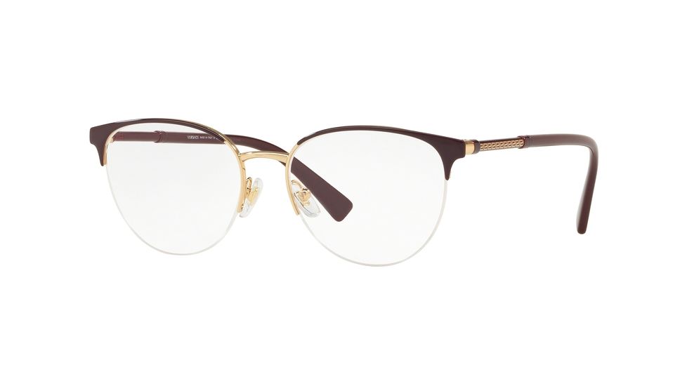 Versace VE1247 Eyeglass Frames 1418-52 - Eggplant/Gold