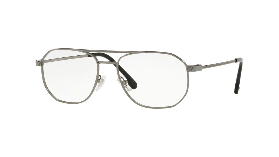 Versace VE1252 Progressive Prescription Eyeglasses, 53mm, Gunmetal, VE1252-1001-53-PRO