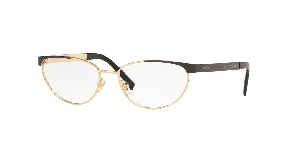 Versace VE1260 Bifocal Prescription Eyeglasses, 52mm, Black/Gold, VE1260-1456-52-BI