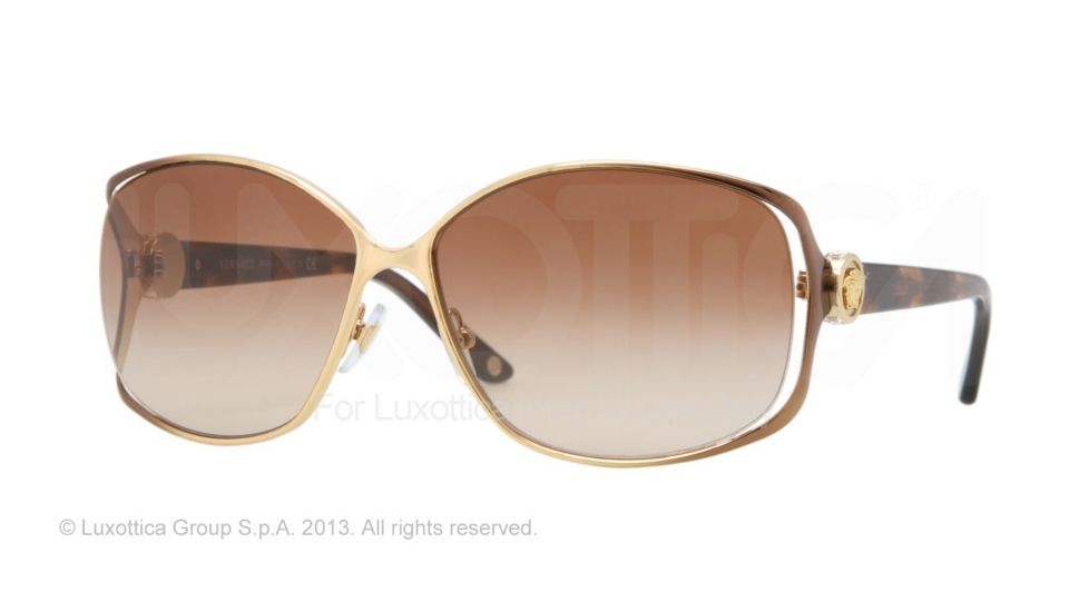 Versace VE2125B Single Vision Prescription Sunglasses VE2125B-130913-60 - Lens Diameter 60 mm, Frame Color Gold/Brown