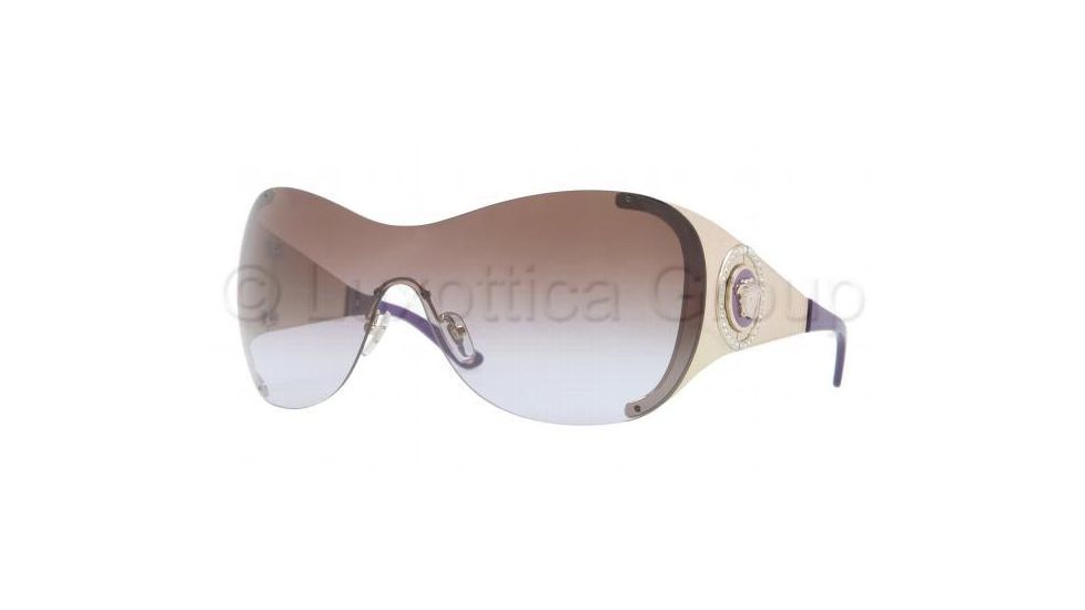 Versace VE2135B Sunglasses 125268-0138 - Pale Gold Frame, Brown Gradient Lenses