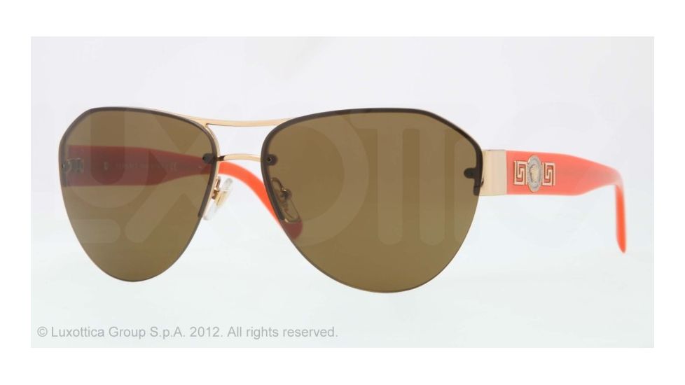 Versace VE2143 Single Vision Prescription Sunglasses VE2143-100273-59 - Lens Diameter 59 mm, Lens Diameter 59 mm, Frame Color Gold