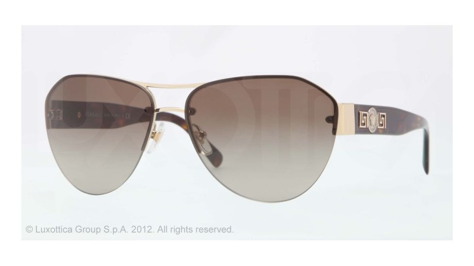 Versace VE2143 Single Vision Prescription Sunglasses VE2143-125213-59 - Lens Diameter 59 mm, Lens Diameter 59 mm, Frame Color Pale Gold