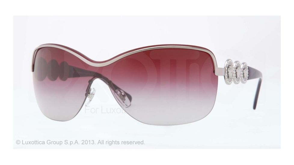 Versace VE2146B Sunglasses 10034Q-36 - Dark Silver Frame, Gray Gradient Violet Lenses