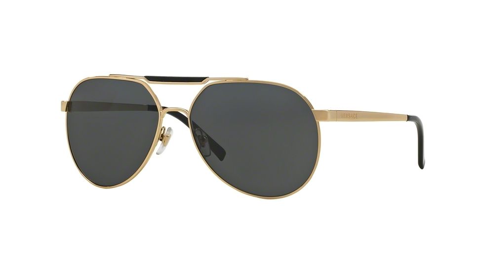 Versace VE2155 Sunglasses 100287-59 - Gold Frame, Gray Lenses
