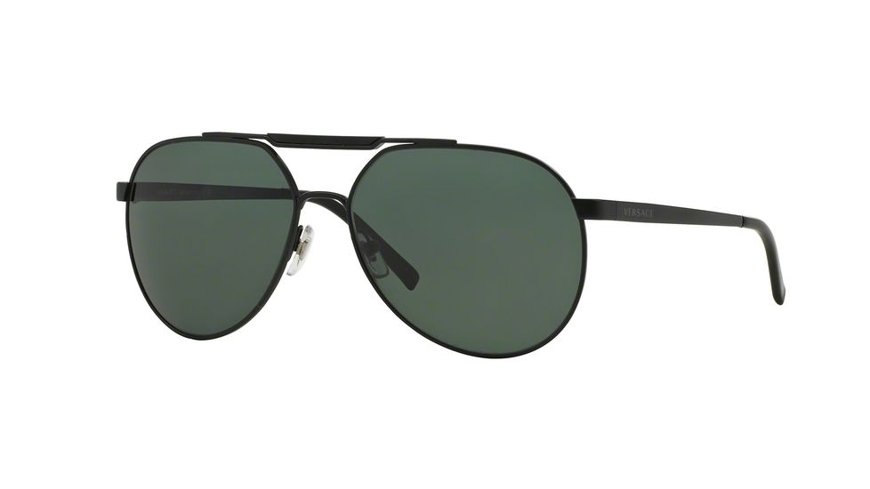 Versace VE2155 Sunglasses 126171-59 - Matte Black Frame, Grey Green Lenses