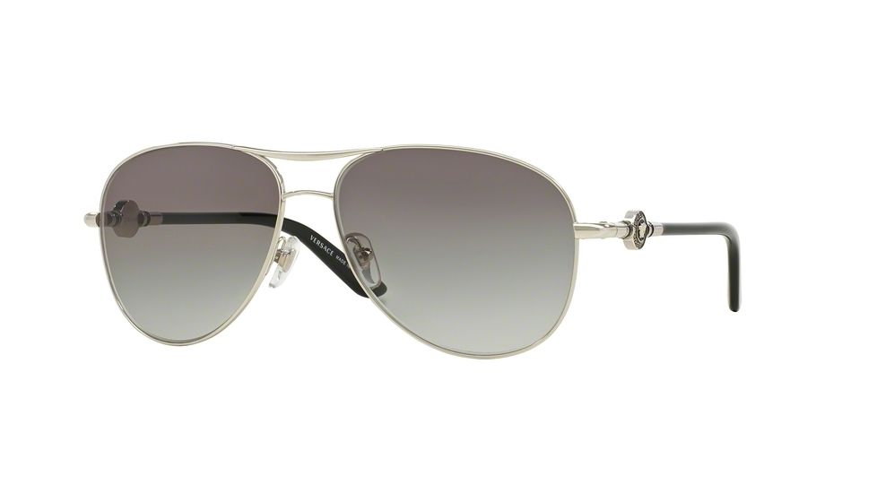 Versace VE2157 Single Vision Prescription Sunglasses VE2157-100011-58 - Lens Diameter 58 mm, Frame Color Silver