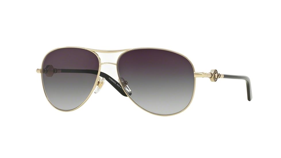 Versace VE2157 Single Vision Prescription Sunglasses VE2157-12528G-58 - Lens Diameter 58 mm, Frame Color Pale Gold