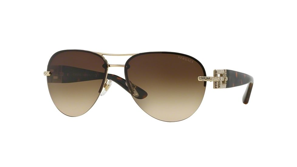 Versace VE2159B Single Vision Prescription Sunglasses VE2159B-125213-59 - Lens Diameter 59 mm, Frame Color Pale Gold