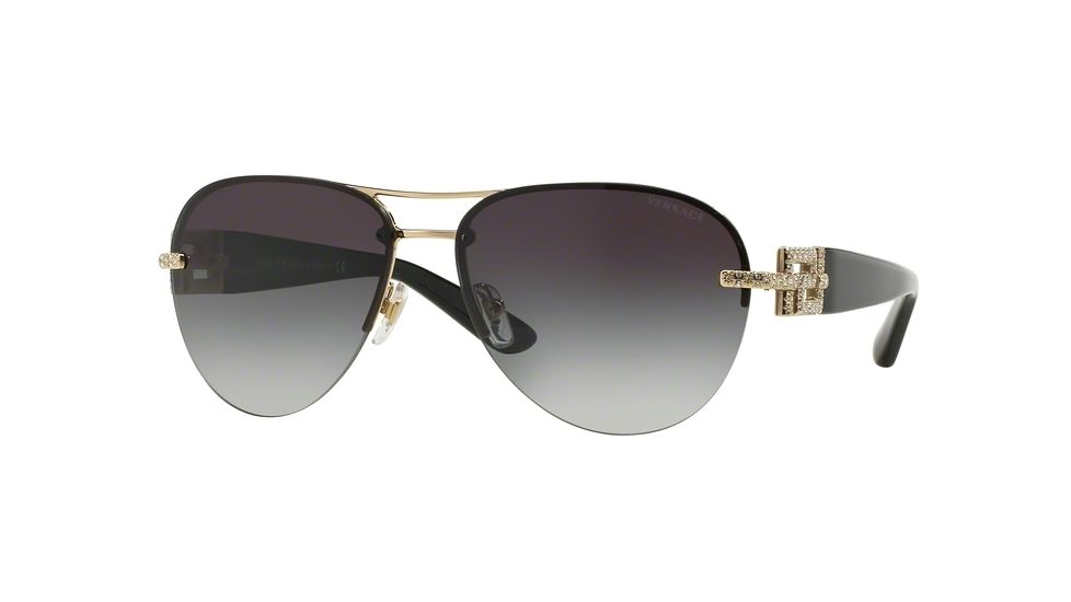 Versace VE2159B Single Vision Prescription Sunglasses VE2159B-12528G-59 - Lens Diameter 59 mm, Frame Color Pale Gold