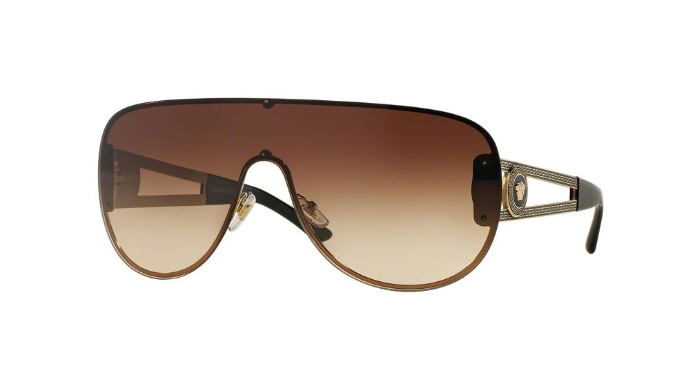 Versace VE2166 Single Vision Prescription Sunglasses VE2166-125213-41 - Lens Diameter 141 mm, Lens Diameter 41 mm, Frame Color Pale Gold