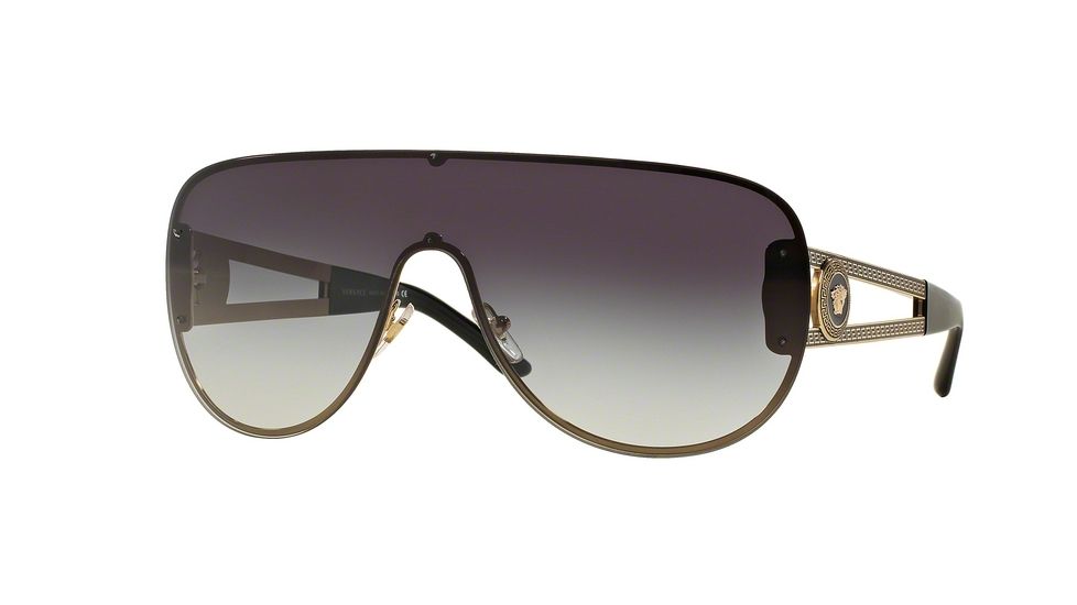 Versace VE2166 Single Vision Prescription Sunglasses VE2166-12528G-41 - Lens Diameter 141 mm, Lens Diameter 41 mm, Frame Color Pale Gold
