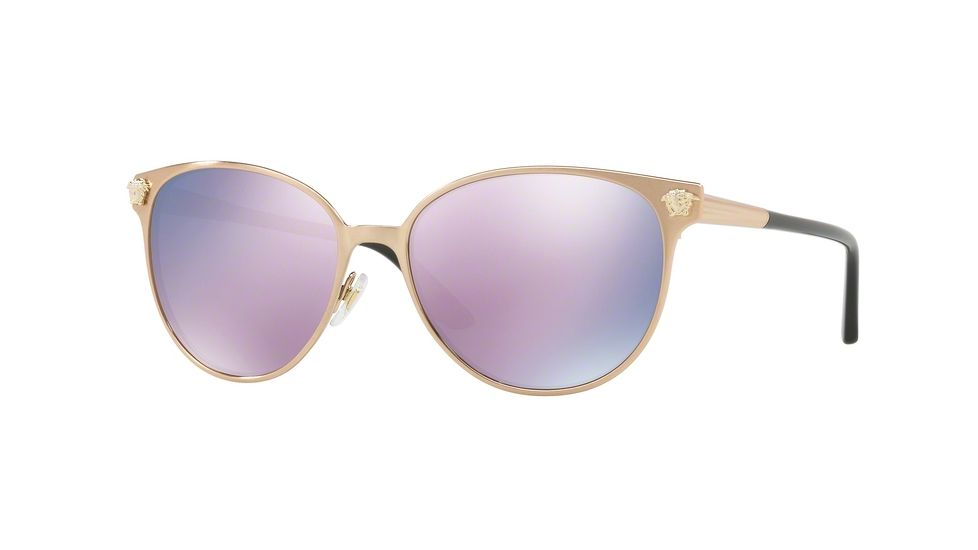 Versace VE2168 Bifocal Prescription Sunglasses, 57mm, Pink Gold, VE2168-14095R-57-BI
