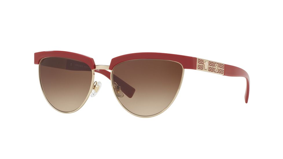 Versace VE2169 Sunglasses 138713-56 - Red/pale Gold Frame, Brown Gradient Lenses