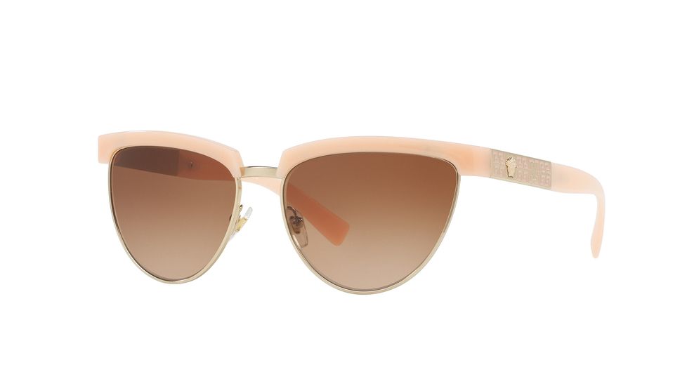 Versace VE2169 Sunglasses 138813-56 - Pink/Pale Gold Frame, Brown Gradient Lenses