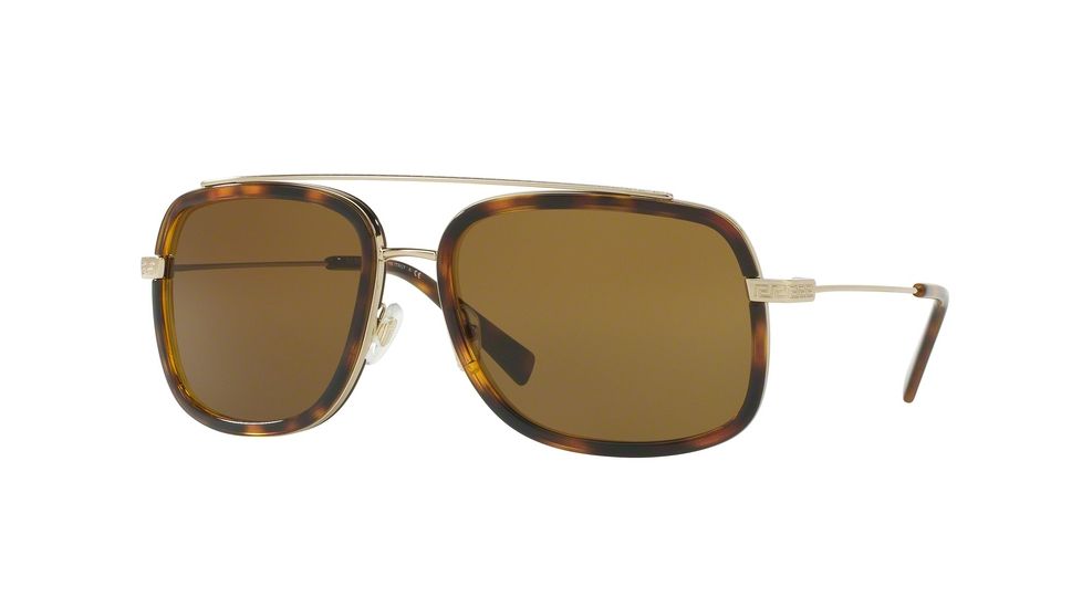 Versace VE2173 Single Vision Prescription Sunglasses VE2173-139173-60 - Lens Diameter 60 mm, Frame Color Pale Gold / Havana