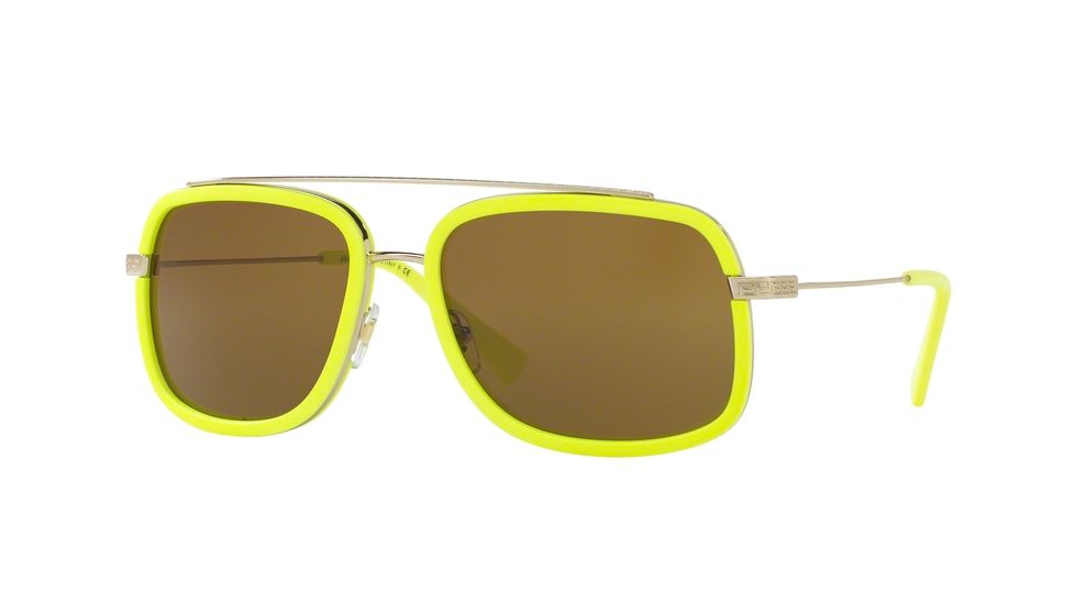Versace VE2173 Single Vision Prescription Sunglasses VE2173-139473-60 - Lens Diameter 60 mm, Frame Color Pale Gold/fluo Yellow
