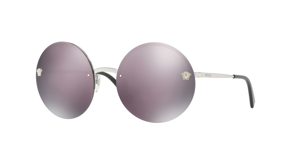 Versace VE2176 Progressive Prescription Sunglasses VE2176-10005R-59 - Lens Diameter 59 mm, Frame Color Silver