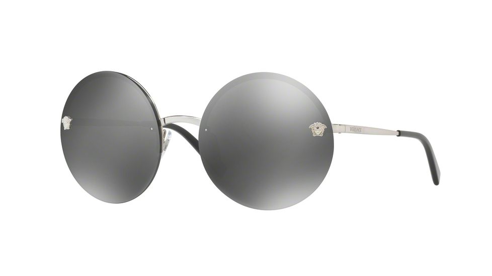 Versace VE2176 Progressive Prescription Sunglasses VE2176-10006G-59 - Lens Diameter 59 mm, Frame Color Silver