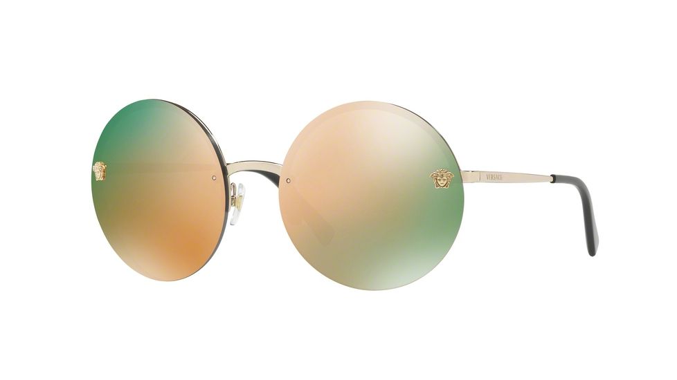 Versace VE2176 Progressive Prescription Sunglasses VE2176-12524Z-59 - Lens Diameter 59 mm, Frame Color Pale Gold