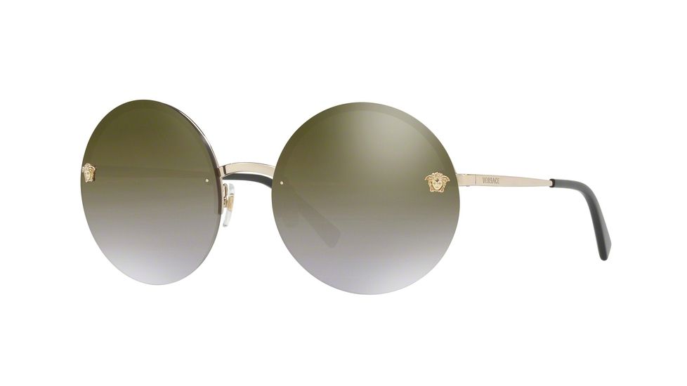 Versace VE2176 Progressive Prescription Sunglasses VE2176-12526U-59 - Lens Diameter 59 mm, Frame Color Pale Gold