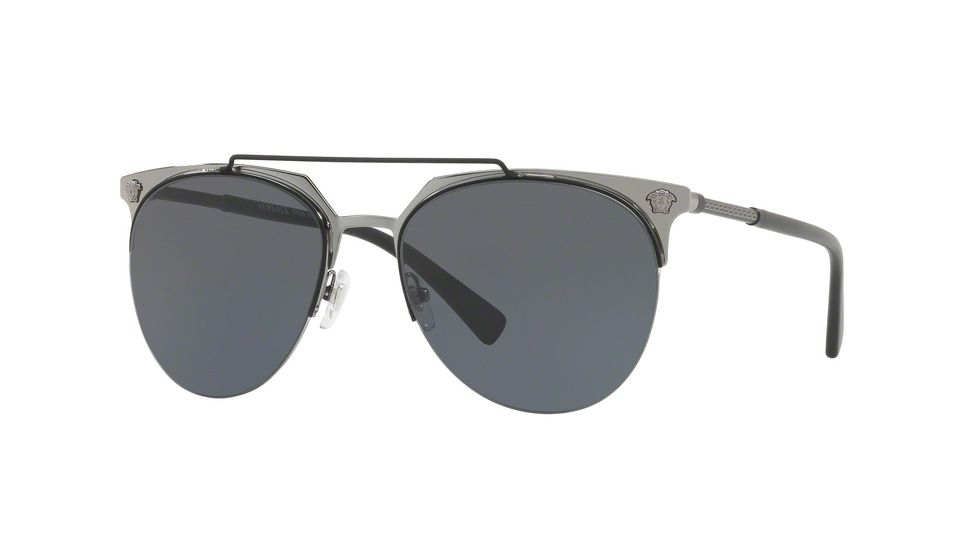 Versace VE2181 Bifocal Prescription Sunglasses VE2181-100187-57 - Lens Diameter 57 mm, Frame Color Matte Black/Gunmetal