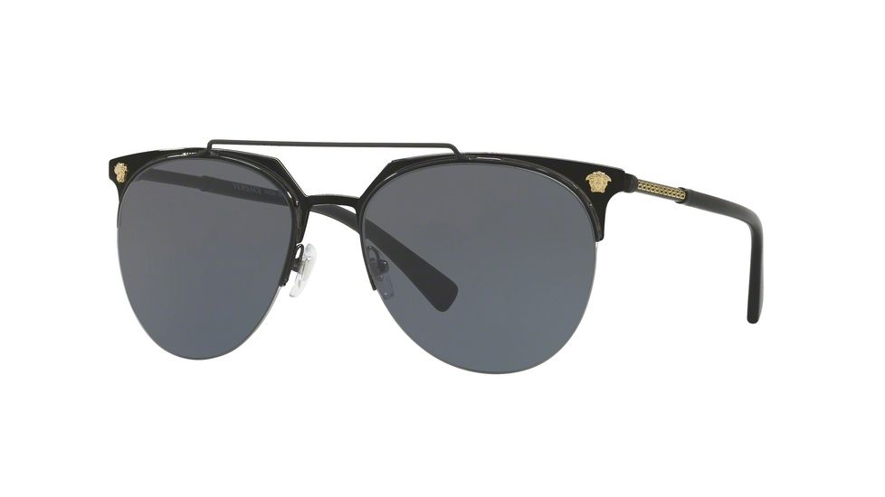 Versace VE2181 Bifocal Prescription Sunglasses, 57mm, Black, VE2181-100987-57-BI