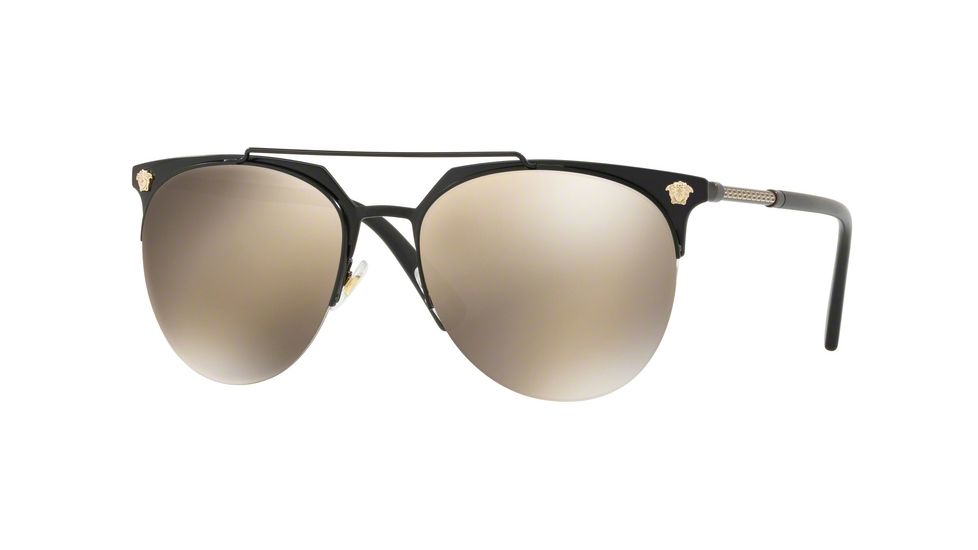 Versace VE2181 Bifocal Prescription Sunglasses, 57mm, Matte Black, VE2181-12615A-57-BI
