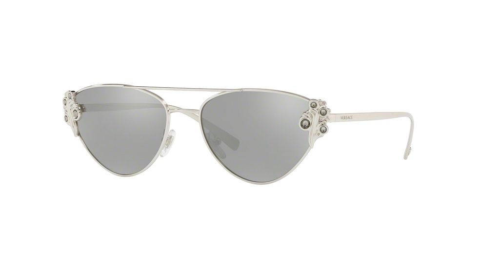 Versace VE2195B Sunglasses 10006G-56 - Silver Frame, Light Grey Mirror Silver Lenses