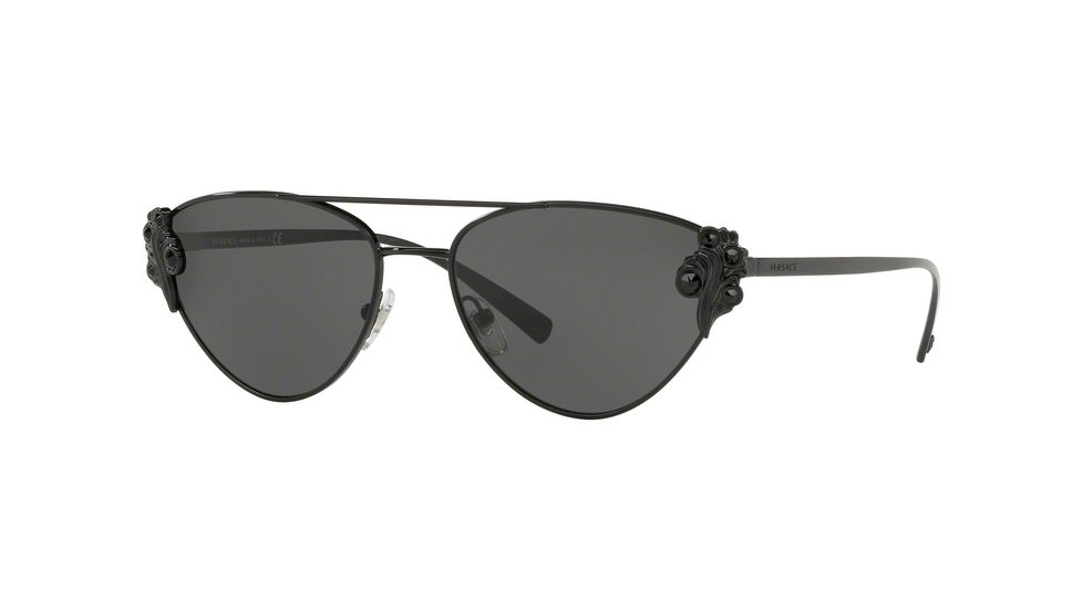 Versace VE2195B Sunglasses 100987-56 - Black Frame, Grey Lenses