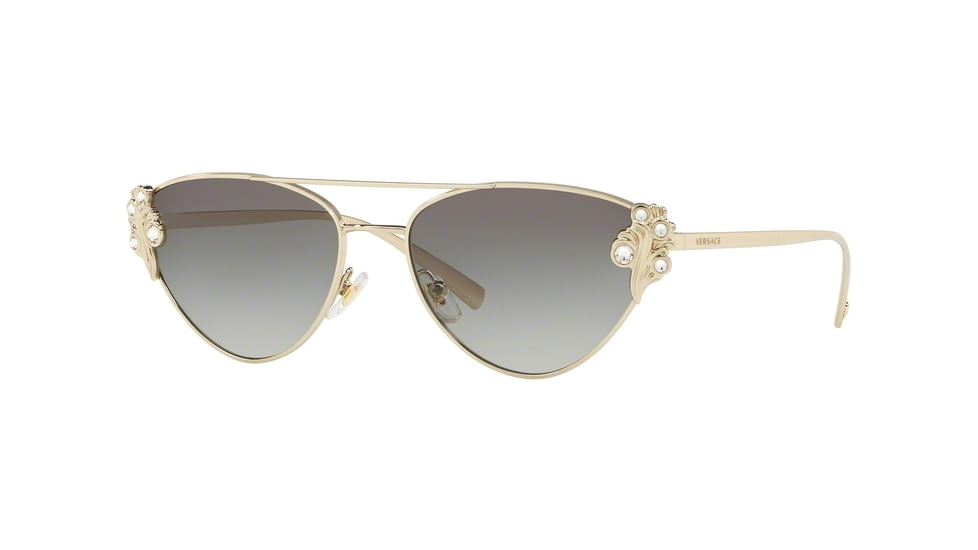 Versace VE2195B Sunglasses 125211-56 - Pale Gold Frame, Grey Gradient Lenses