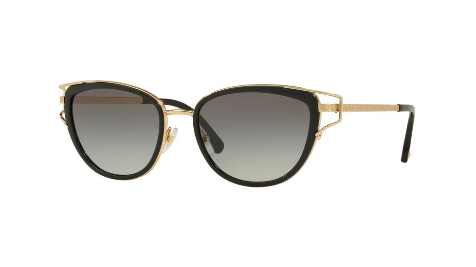 Versace VE2203 Sunglasses 143811-53 - Black/Gold Frame, Grey Gradient Lenses