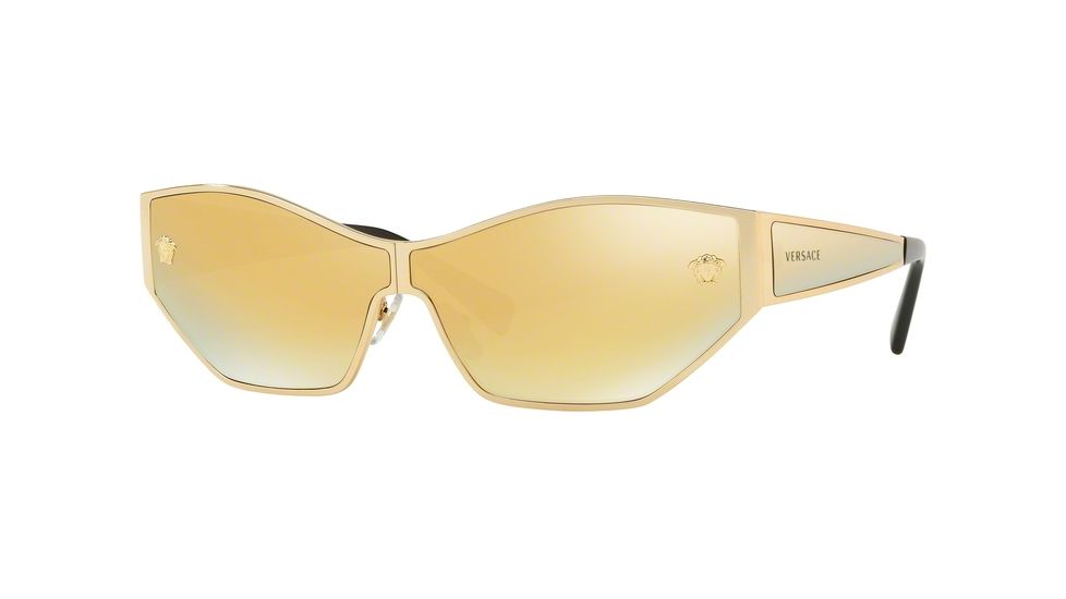 Versace VE2205 Sunglasses 10027P-67 - Gold Frame, Brown Mirror Gold Lenses
