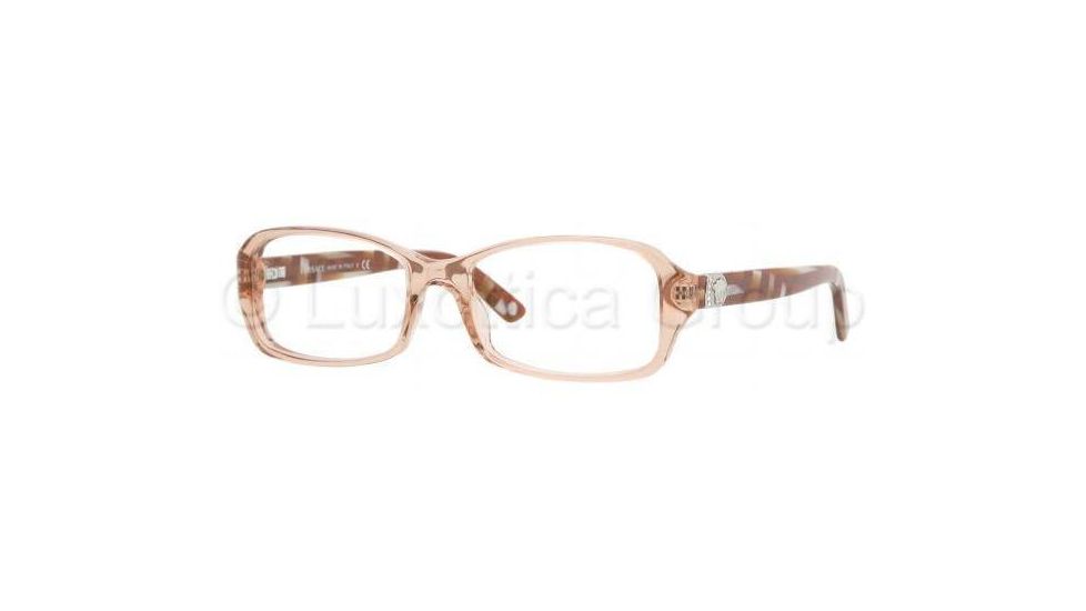 Versace VE3146B Progressive Prescription Eyeglasses 772-5116 - Brown Transparent 