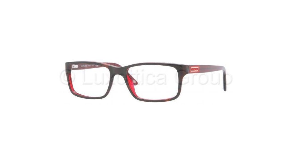 Versace VE3154 Progressive Prescription Eyeglasses 955-5217 - Havana / Red Frame