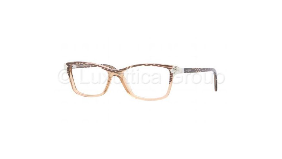 Versace VE3156 Progressive Prescription Eyeglasses 934-5315 - Waves Brown Frame, Demo Lens Lenses