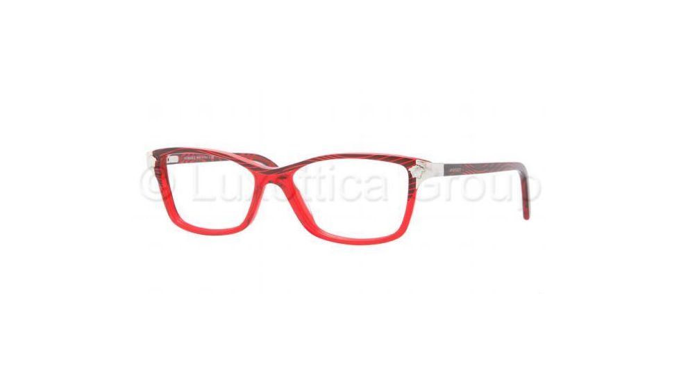 Versace VE3156 Progressive Prescription Eyeglasses 935-5115 - Waves Red Frame, Demo Lens Lenses