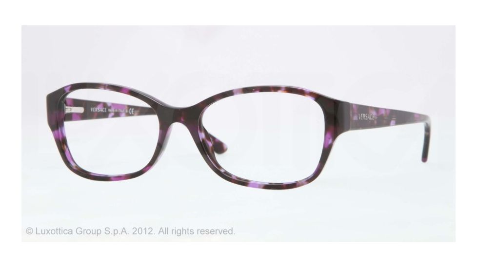 Versace VE3176 Eyeglass Frames 5024-51 - Violet Havana Frame, Demo Lens Lenses