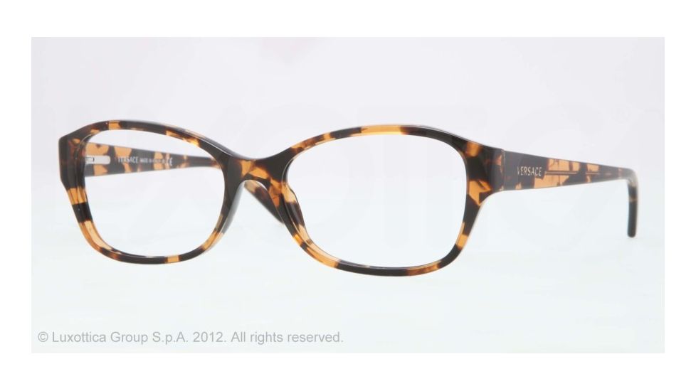Versace VE3176 Eyeglass Frames 998-51 - Amber Havana Frame, Demo Lens Lenses