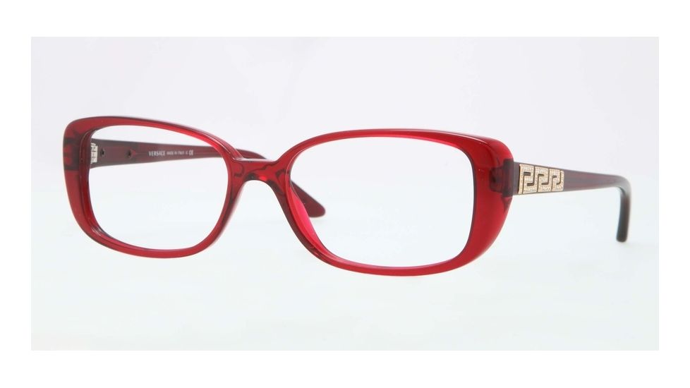 Versace VE3178BA Progressive Prescription Eyeglasses 388-53 - Bordeaux Transp. Frame